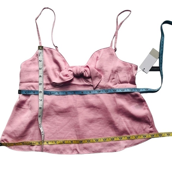 BP pink opal crop top halter smocked back adjustable strap pastel size S - Picture 11 of 12